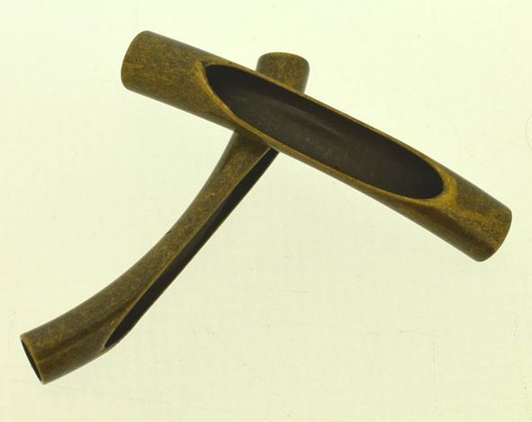 Entremeio canudo vazado ouro velho - 3.5x0.4 cm (un) MT-318